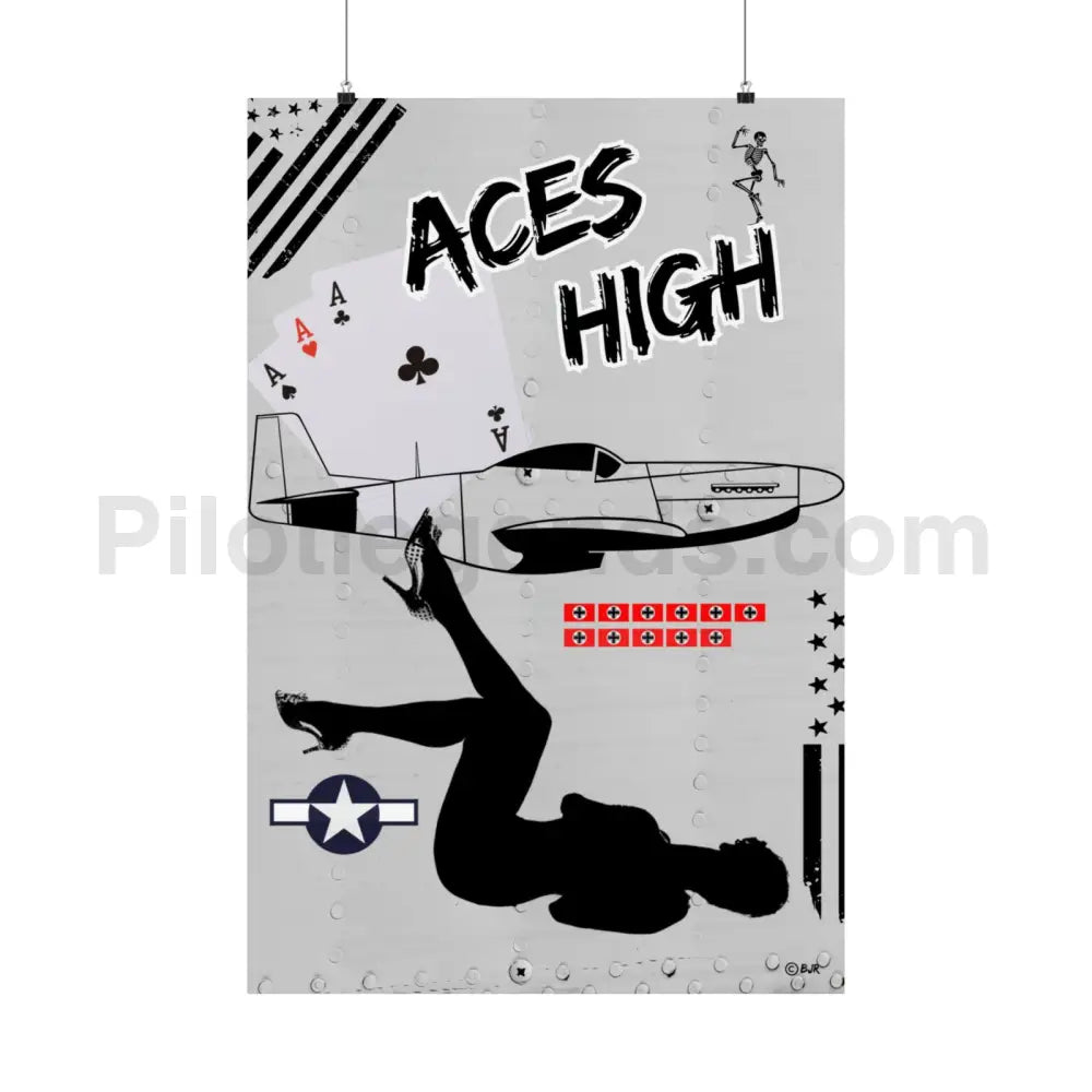 Aces High WWII Nose Art Poster