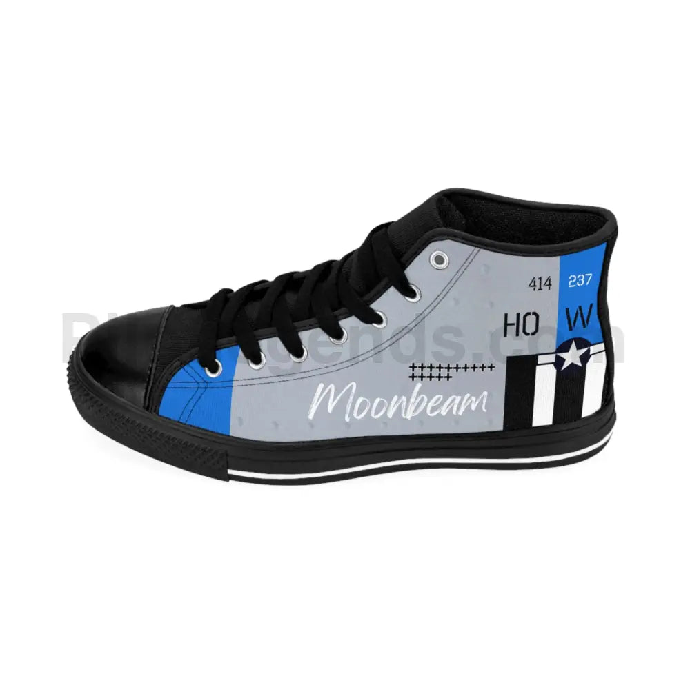 P-51 Moonbeam Wwii Nose Art Men’s Classic High Top Sneakers Shoes