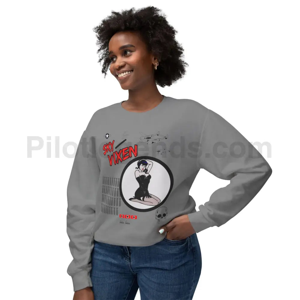 Sky Vixen Wwii Nose Art Unisex Lightweight Crewneck Sweatshirt