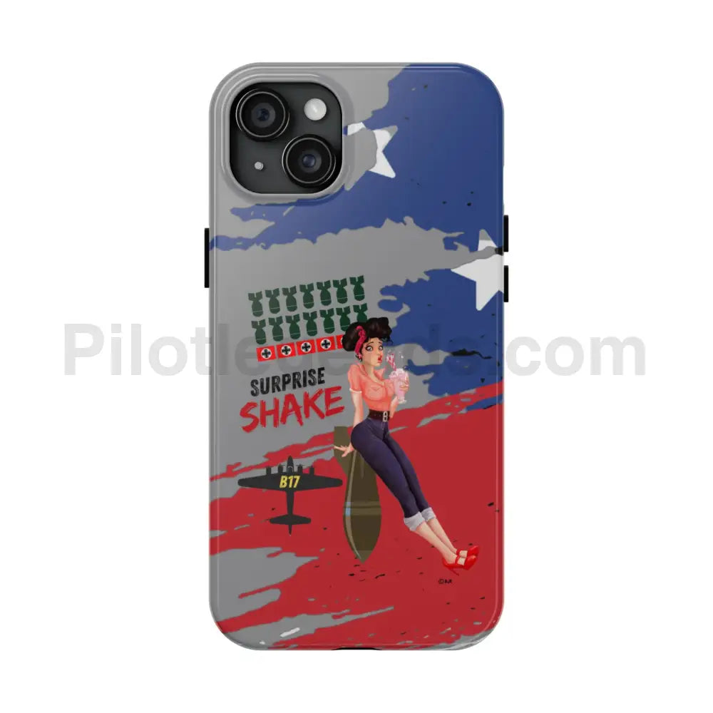 Surprise Shake - Cell Phone Wwii Bomber Nose Art Tough Case Iphone 15 Plus