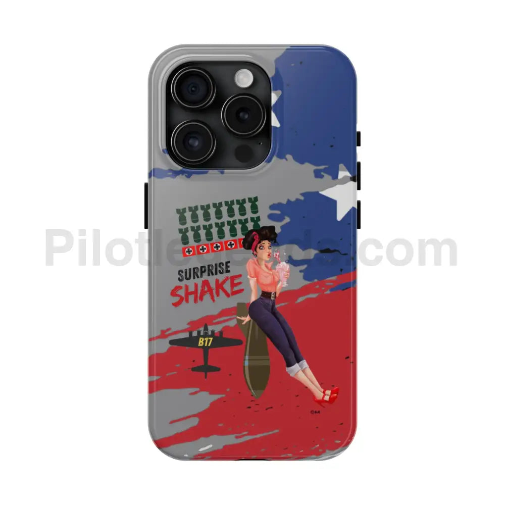 Surprise Shake - Cell Phone Wwii Bomber Nose Art Tough Case Iphone 15 Pro