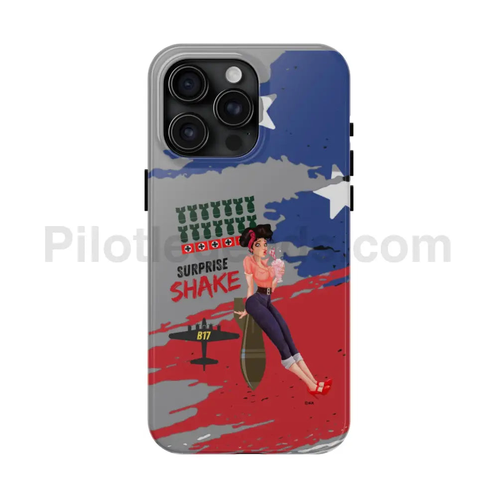 Surprise Shake - Cell Phone Wwii Bomber Nose Art Tough Case Iphone 15 Pro Max