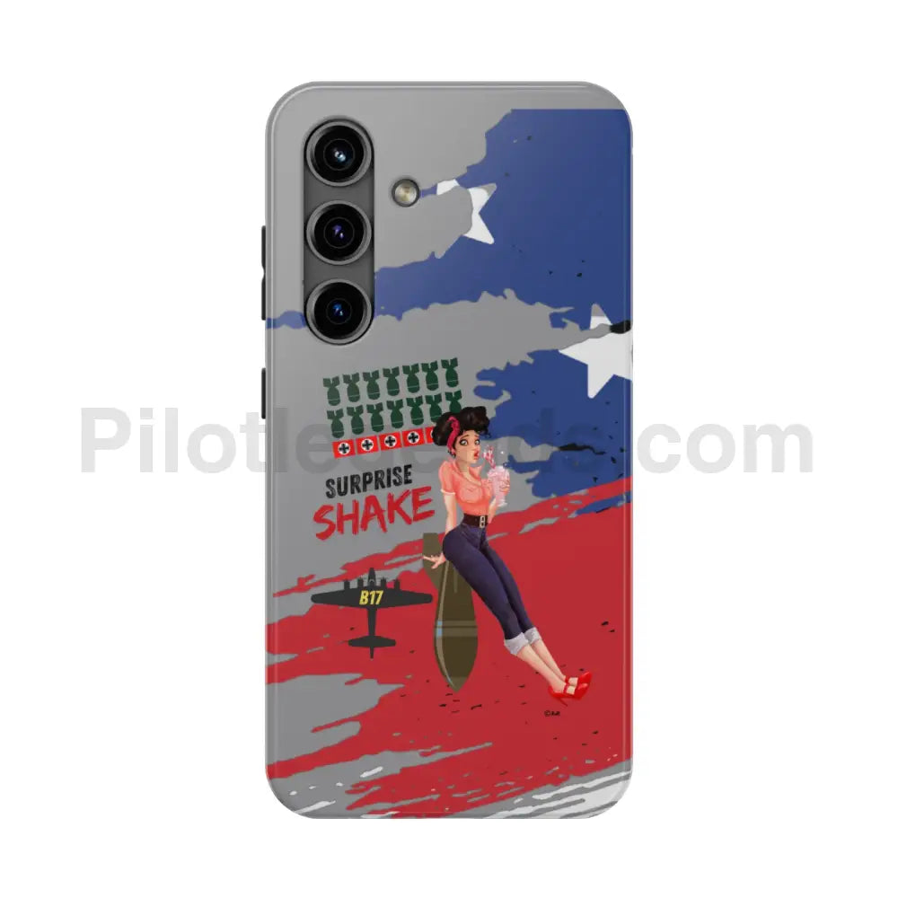 Surprise Shake - Cell Phone Wwii Bomber Nose Art Tough Case Samsung Galaxy S24